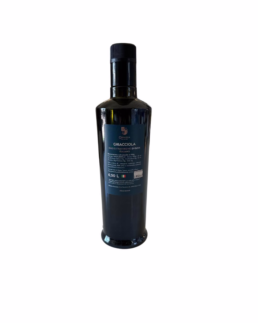 Ghiacciola Monocultivar olio oliva bottiglia retro